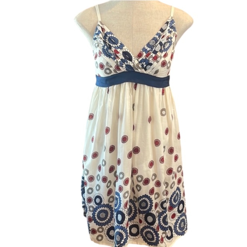 KLD signature floral sundress space dress lined spaghetti straps size S vtg 90’s
